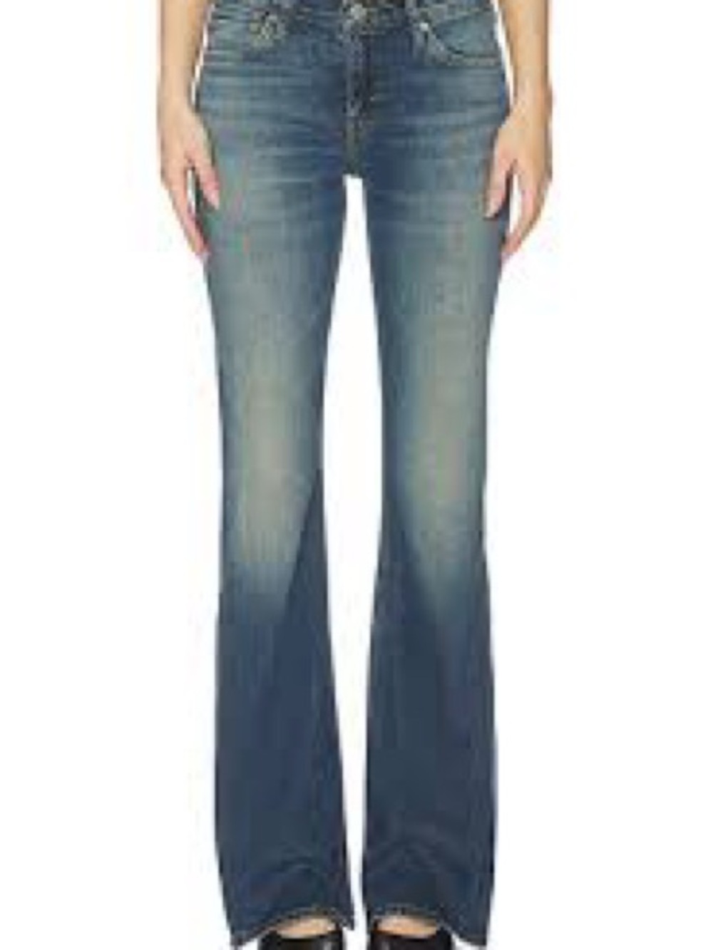 MOTHER Women's Two-Tone Blue Flare Jeans